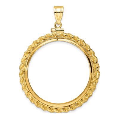14K Yellow Gold Coin Bezel for Eagle 1oz Coin Bezel