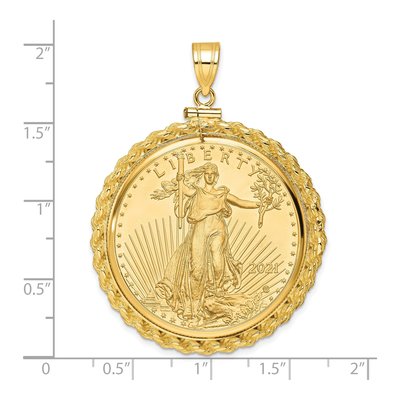 14K Yellow Gold Coin Bezel Pendant – view 2