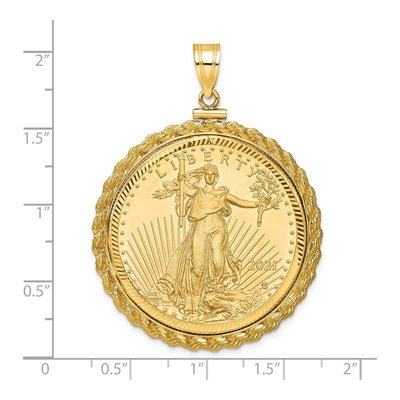 14K Yellow Gold Coin Bezel Pendant – view 2