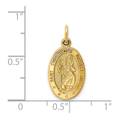 14K Yellow Gold Saint Christopher Oval Charm – view 4