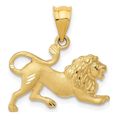 14K Yellow Gold Lion Pendant
