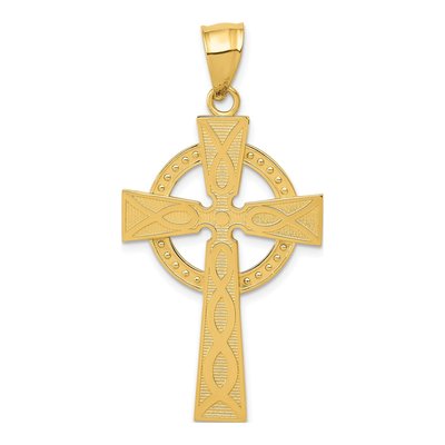 14K Yellow Gold Celtic Cross Pendant