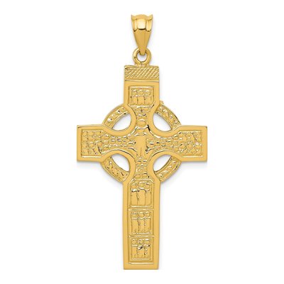 14K Yellow Gold Celtic Cross Pendant