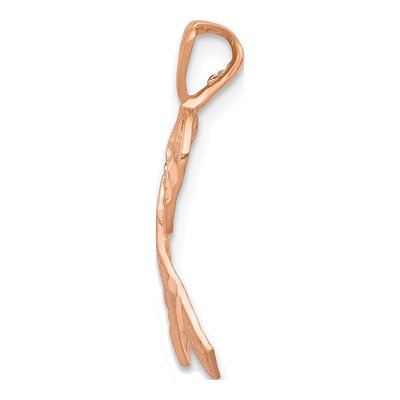 14K Rose Gold Diamond-Cut Awareness Ribbon Pendant – view 3