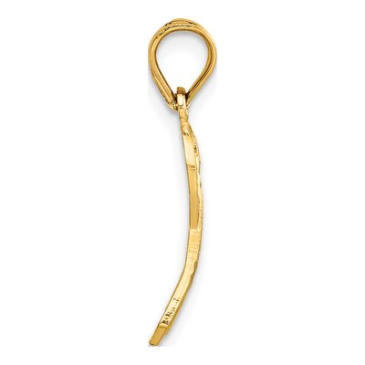 14K Yellow Gold Diamond-Cut Awareness Ribbon Pendant – view 3