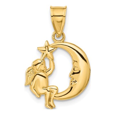 14K Yellow Gold Angel Pendant