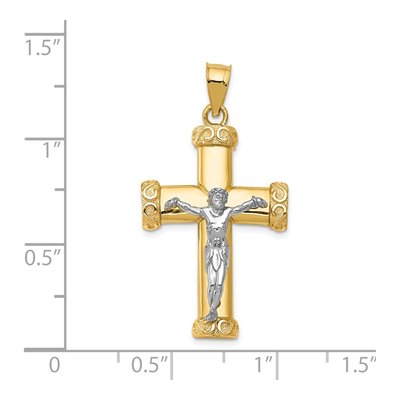 14K Two-Tone Gold Crucifix Pendant – view 3