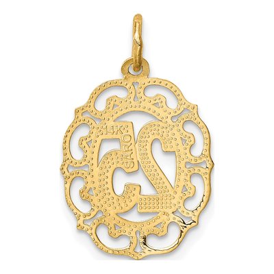 14K Yellow Gold Oval Pendant – view 4