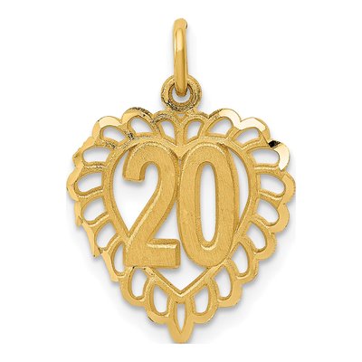 14K Yellow Gold Heart Pendant