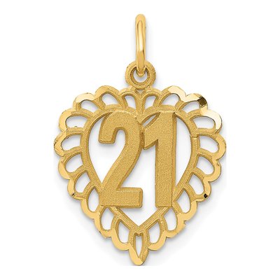 14K Yellow Gold Heart Pendant