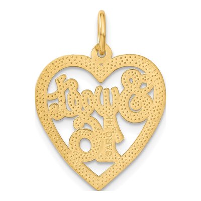 14K Yellow Gold Sweet 16-Heart Pendant – view 4