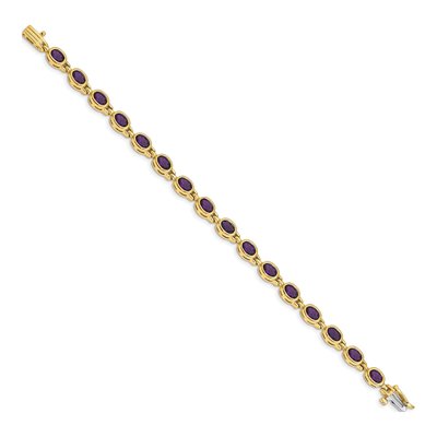 14K Yellow Gold Amethyst Oval Bracelet – view 2