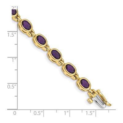 14K Yellow Gold Amethyst Oval Bracelet – view 3