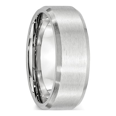 Cobalt 8mm Beveled Edge Wedding Band – view 6