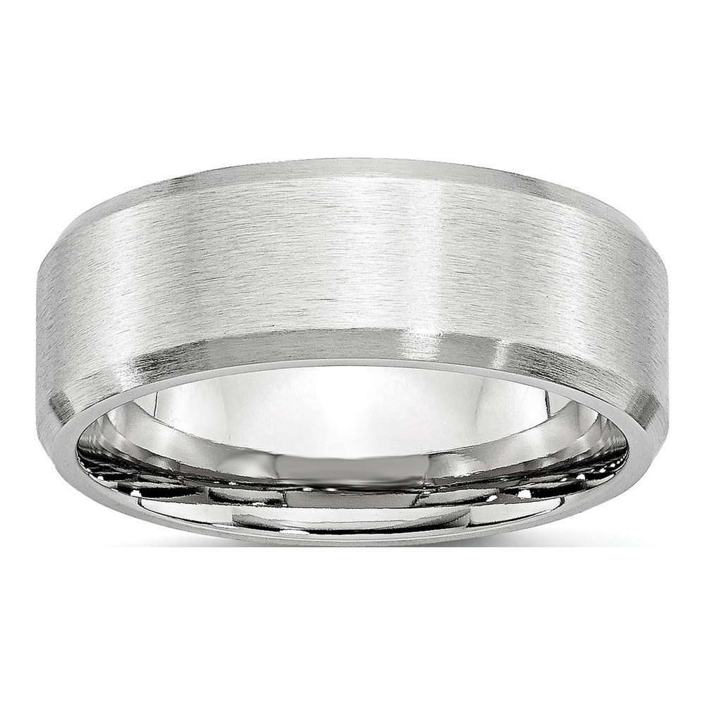 Cobalt 8mm Beveled Edge Wedding Band