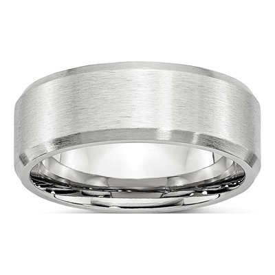 Cobalt 8mm Beveled Edge Wedding Band