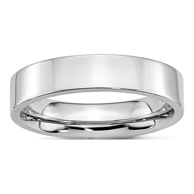 Cobalt 5mm Flat Wedding Band