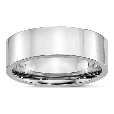 Cobalt 7mm Flat Wedding Band