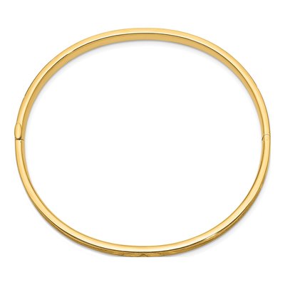 14K Yellow Gold Hinged Oval Bangle Bracelet – view 3