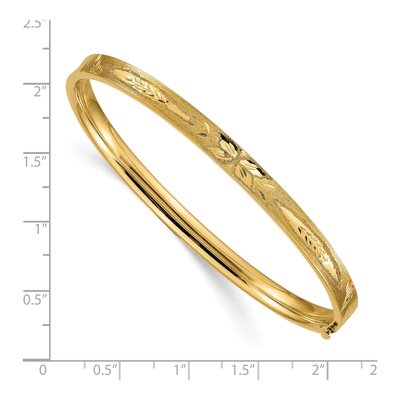 14K Yellow Gold Hinged Oval Bangle Bracelet – view 4