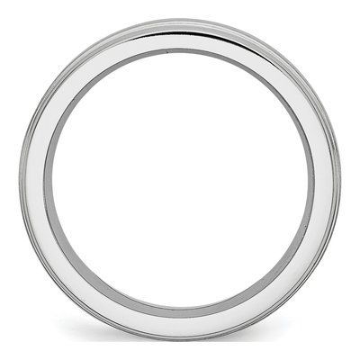Cobalt 6mm Ridged Edge Wedding Band – view 4