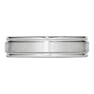 Cobalt 6mm Ridged Edge Wedding Band – view 5
