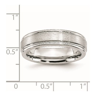 Cobalt 6mm Ridged Edge Wedding Band – view 8