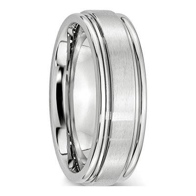 Cobalt 7mm Ridged Wedding Band – view 6