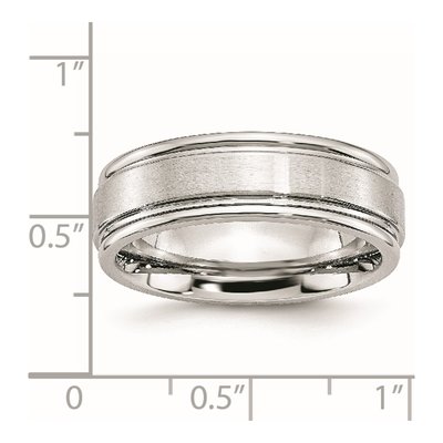 Cobalt 7mm Ridged Wedding Band – view 8