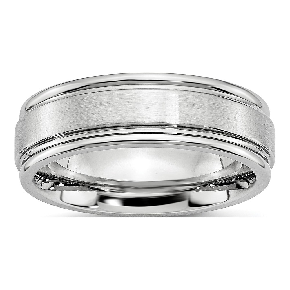Cobalt 7mm Ridged Wedding Band