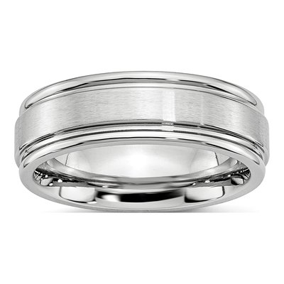 Cobalt 7mm Ridged Wedding Band