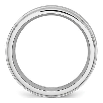 Cobalt 8mm Ridged Edge Wedding Band – view 4