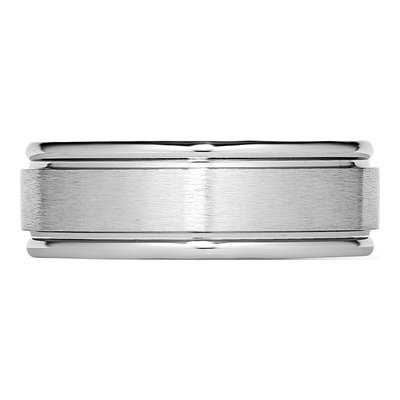 Cobalt 8mm Ridged Edge Wedding Band – view 5