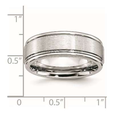 Cobalt 8mm Ridged Edge Wedding Band – view 8