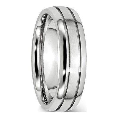 Cobalt 6mm Grooved Wedding Band – view 6