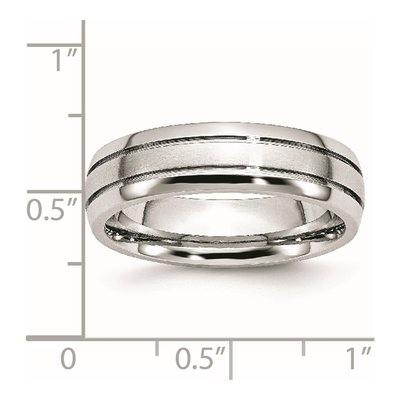 Cobalt 6mm Grooved Wedding Band – view 8