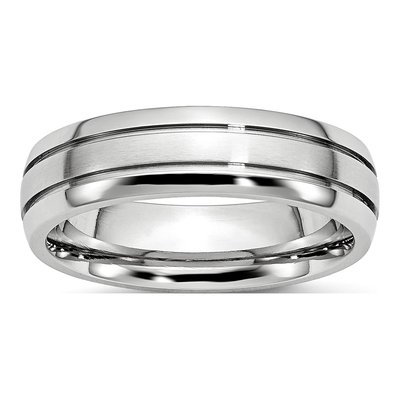 Cobalt 6mm Grooved Wedding Band