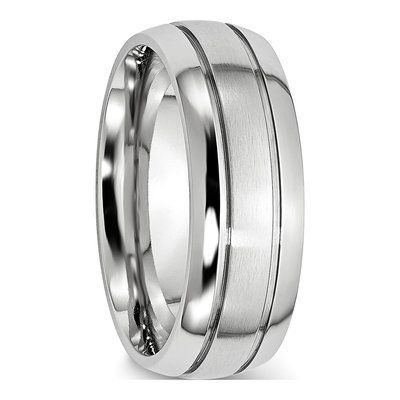 Cobalt 8mm Grooved Wedding Band – view 6