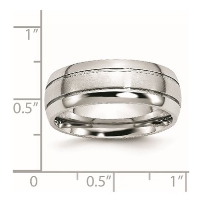 Cobalt 8mm Grooved Wedding Band – view 8