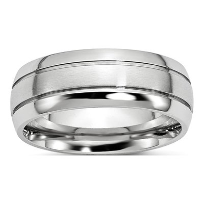 Cobalt 8mm Grooved Wedding Band