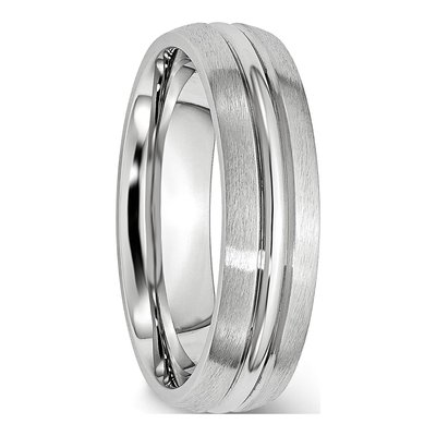 Cobalt 6mm Grooved Wedding Band – view 6