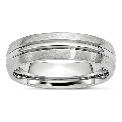 Cobalt 6mm Grooved Wedding Band