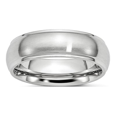 Cobalt 7mm Ridged Wedding Band