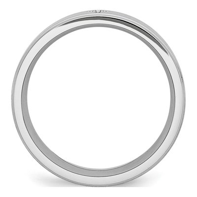 Cobalt & Sterling Silver 8mm Ridged Wedding Band – view 4