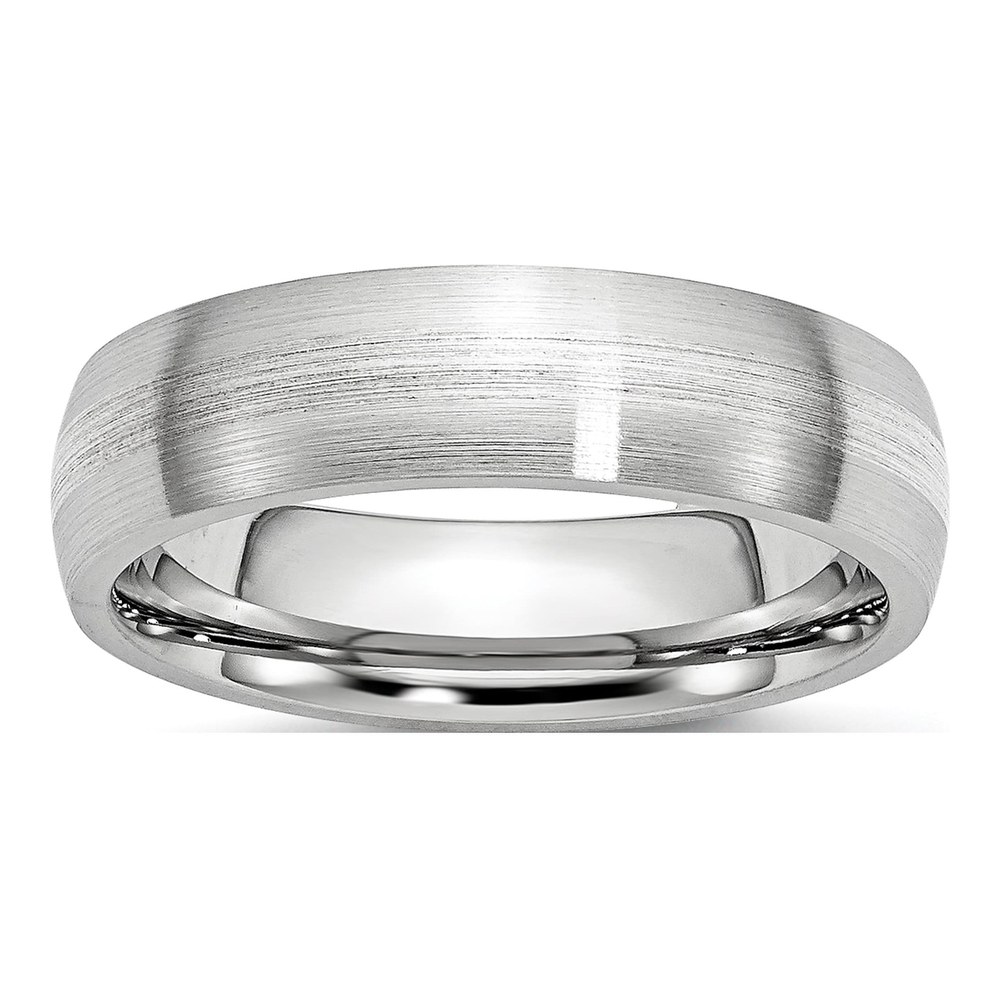 Cobalt & Sterling Silver 6mm Inlay Wedding Band