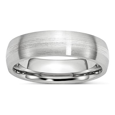 Cobalt & Sterling Silver 6mm Inlay Wedding Band