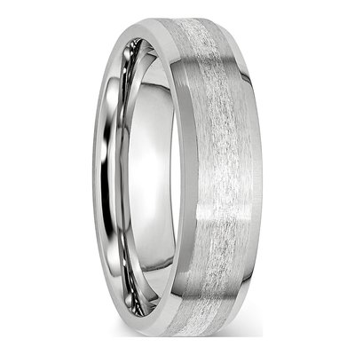 Cobalt & Sterling Silver 6mm Inlay Wedding Band – view 6