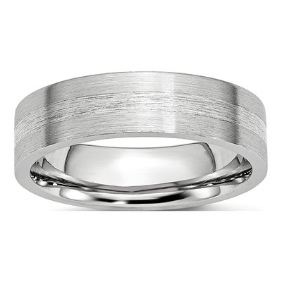 Cobalt & Sterling Silver 6mm Inlay Wedding Band
