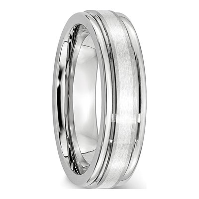 Cobalt & Sterling Silver 6mm Inlay Wedding Band – view 6