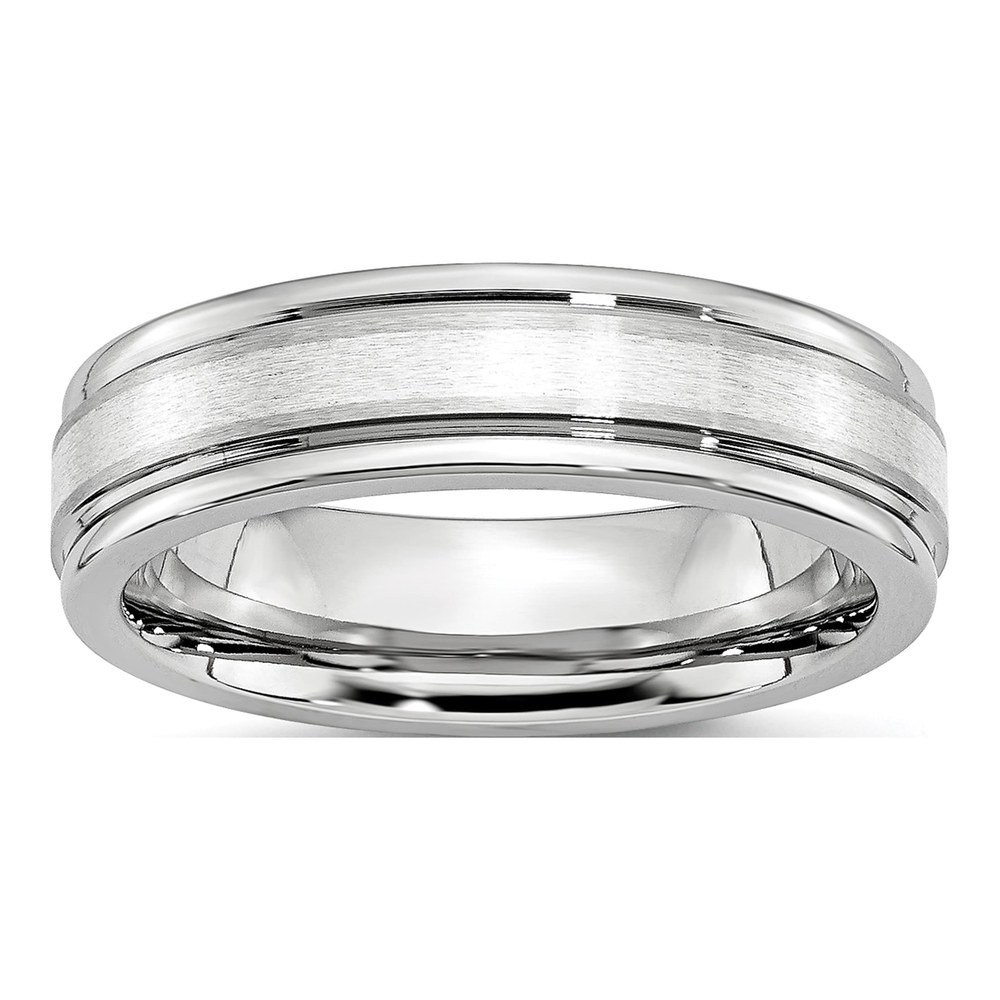 Cobalt & Sterling Silver 6mm Inlay Wedding Band
